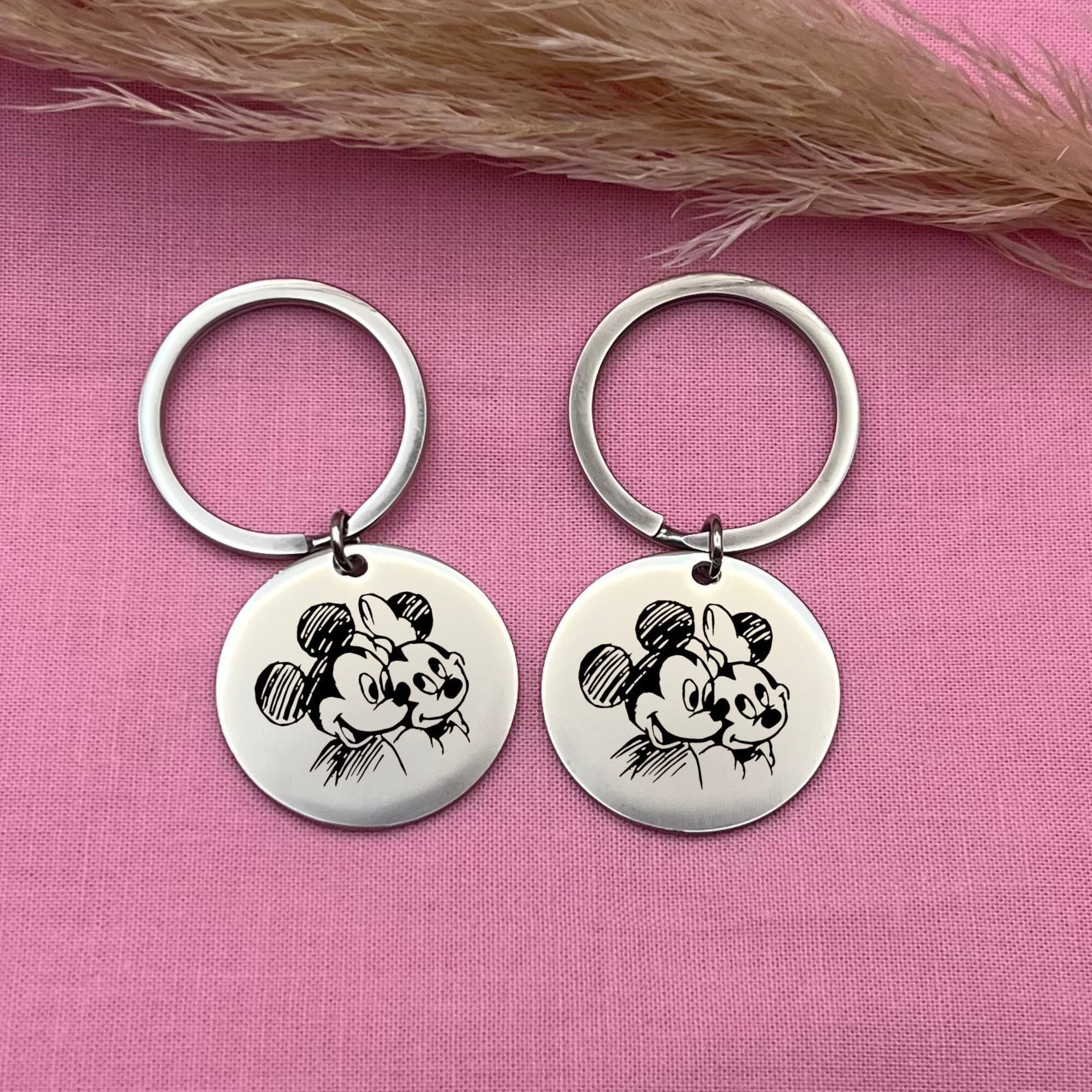 Engraved Mickey Mouse Keychains