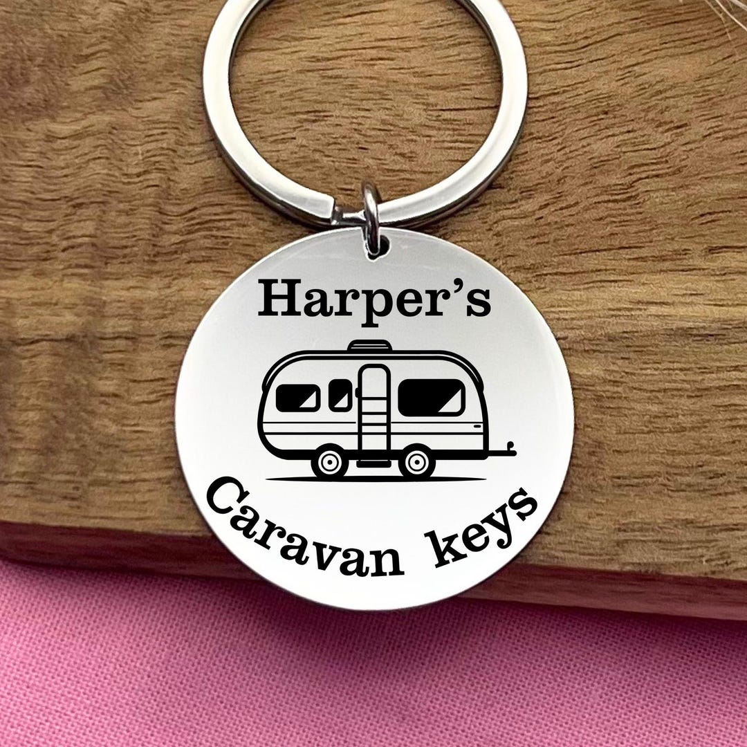 Custom Caravan Stainless Steel Keychain – Personalized Camper Gift ...