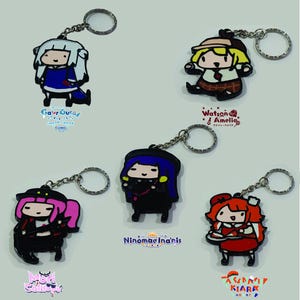 Hololive Myth EN01 Keychains – Walfie Chibi Style – 3D Printed & Hand-Painted Anime Fan Art