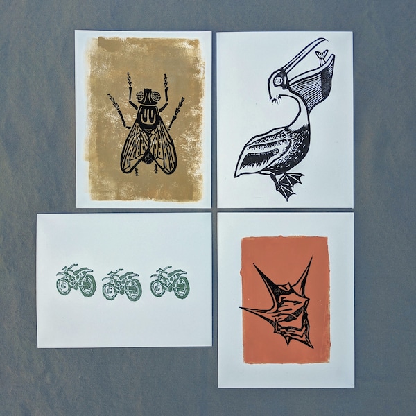 Handprinted Postcard Variety 4 Pack