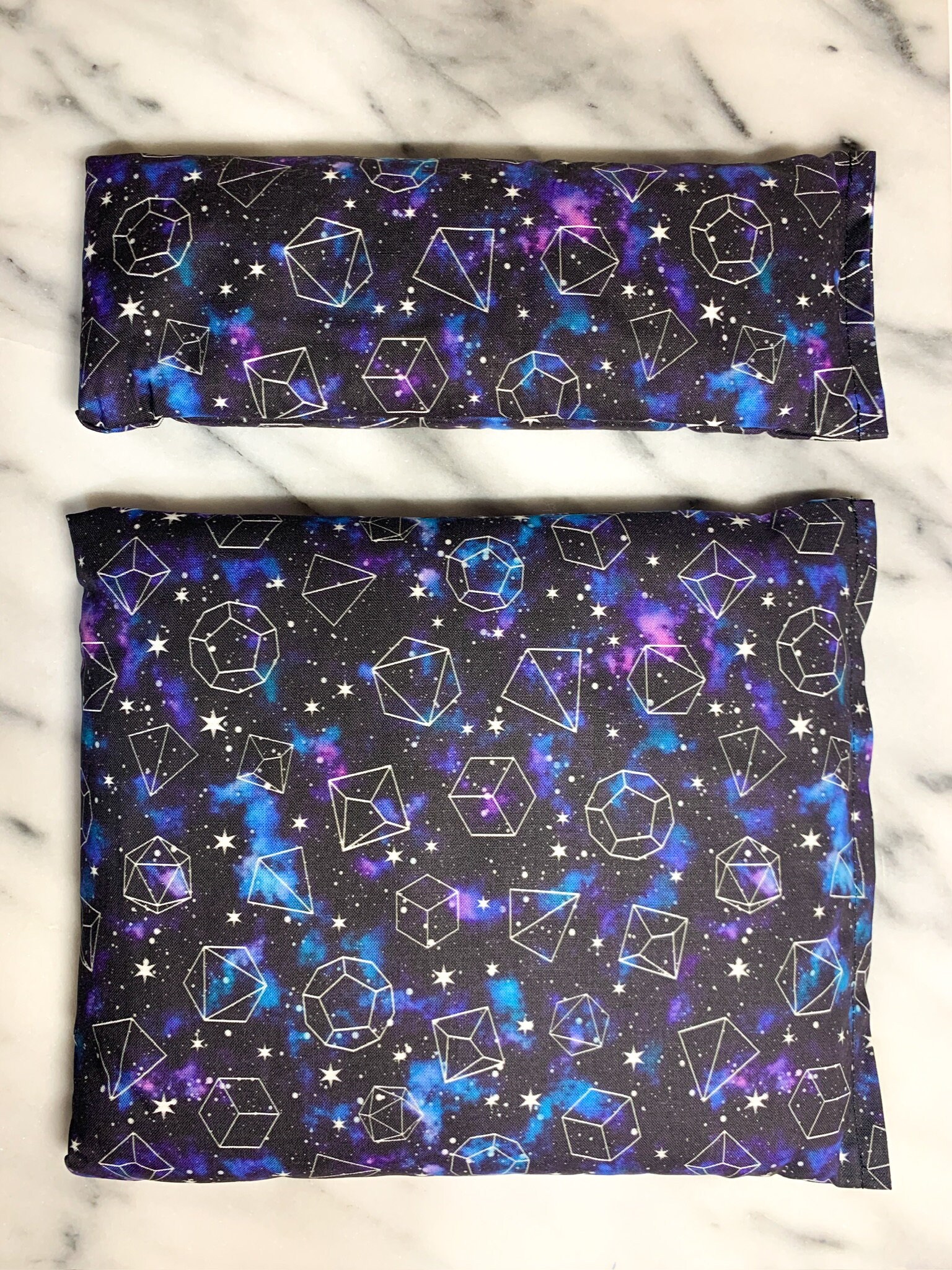 Microwaveable Heating Bag / Hot Cold Therapy Pack / D&D TTRPG Pattern / Galaxy Dice