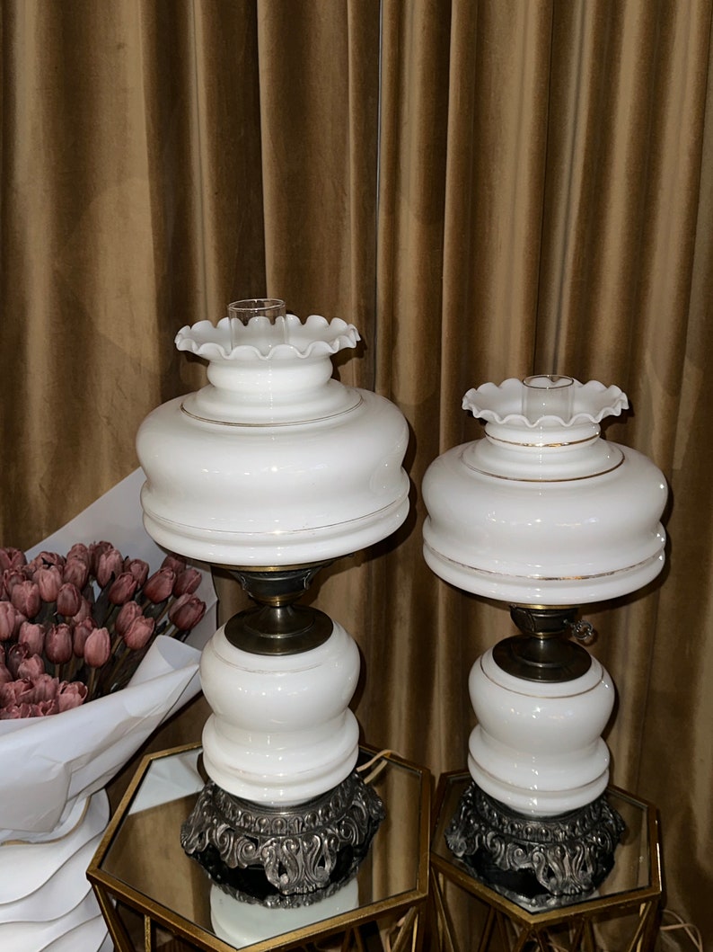 GWTW Hand Painted Hurricane Lamps zdjęcie 3