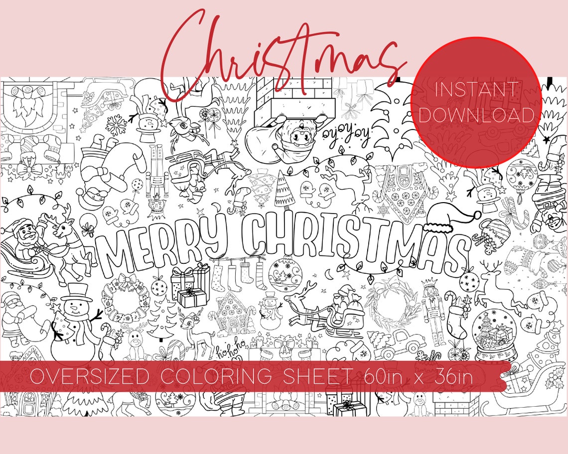 Giant Christmas Coloring Sheet | Coloring Table Cloth | Holiday ...