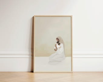 Christ holding 2 babies, Loss of baby, nursery art, miscarriage, loss of twins, stillborn, Jesus holding twins, baby gift, baby blessing