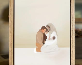 Jesus Holding Baby Art: Infant Loss Memorial Gift (Digital Download)