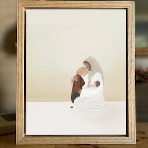 Jesus Christus und Kind Fehlgeburt Kunstdruck, religiöser Glaube Christlich-katholisches Kind Gedenkgeschenk Wand Säuglingsverlust, Erstes Trimester