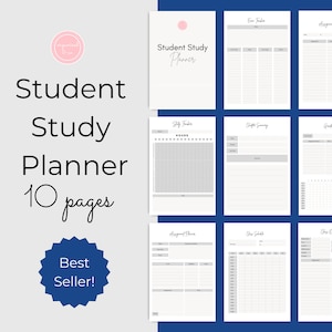 Studenten-Studienplaner, Studienplaner, College-Studentenplaner, Schulplaner, druckbarer Studentenplaner, Prüfungstracker, Aufgabentracker