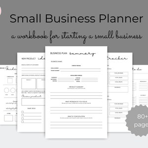 Small Business Planner, Etsy Business Planner, Printable Planner, Small Business Plan Template, Side Hustle, Business Planner Printable
