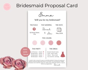 Bridesmaid Proposal Earring Card Customize I Can't Tie - Etsy