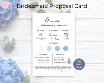 Bridesmaid Proposal Earring Card Customize I Can't Tie - Etsy