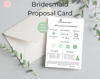 Bridesmaid Proposal Earring Card Customize I Can't Tie - Etsy