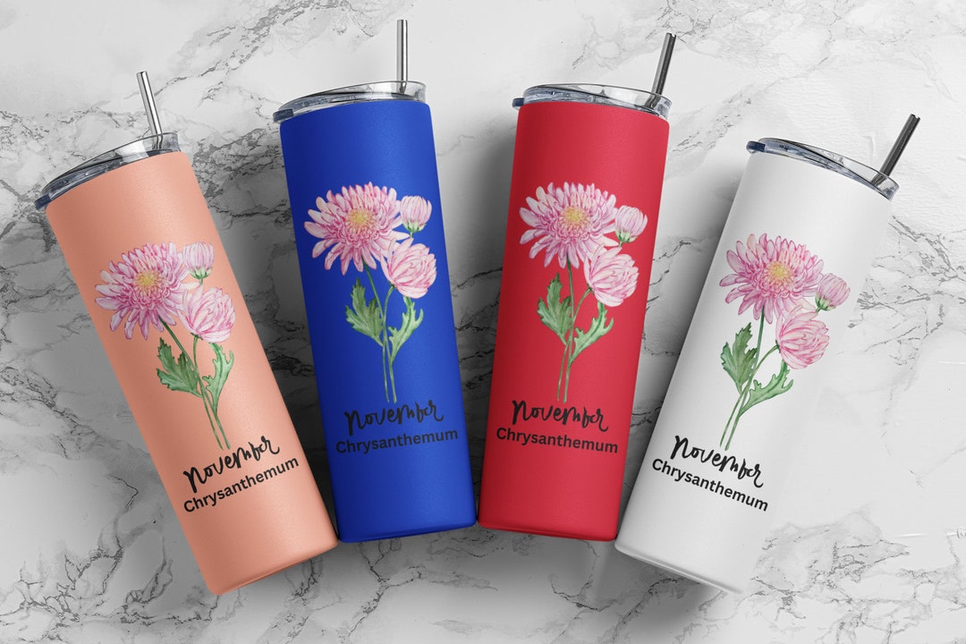 november-birth-month-flower-chrysanthemum-skinny-tumbler-with-etsy