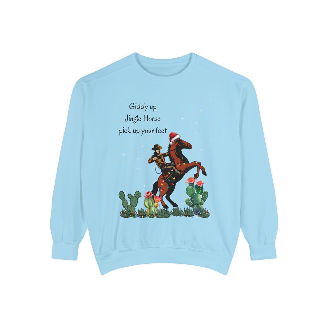 Cowboy Christmas Sweater Giddy up Jingle Horse Pick up Your Etsy