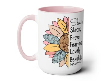 Mother's Day Gifts, mom gift, birthday, mother's day, mom gifts from her and him, first mother's day Gift coffee mug Two-Tone Coffee Mugs,