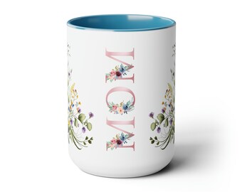 Mother's Day Gifts, mom gift, birthday, mother's day, mom gifts from her and him, first mother's day Gift Two-Tone Coffee Mugs, 15oz