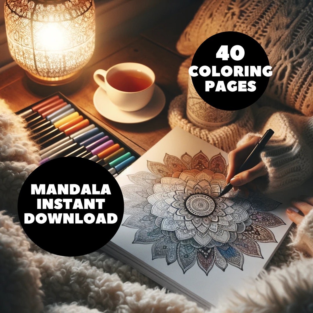 40 Unique Mandala Designs Printable Coloring Book for Adults & Kids ...