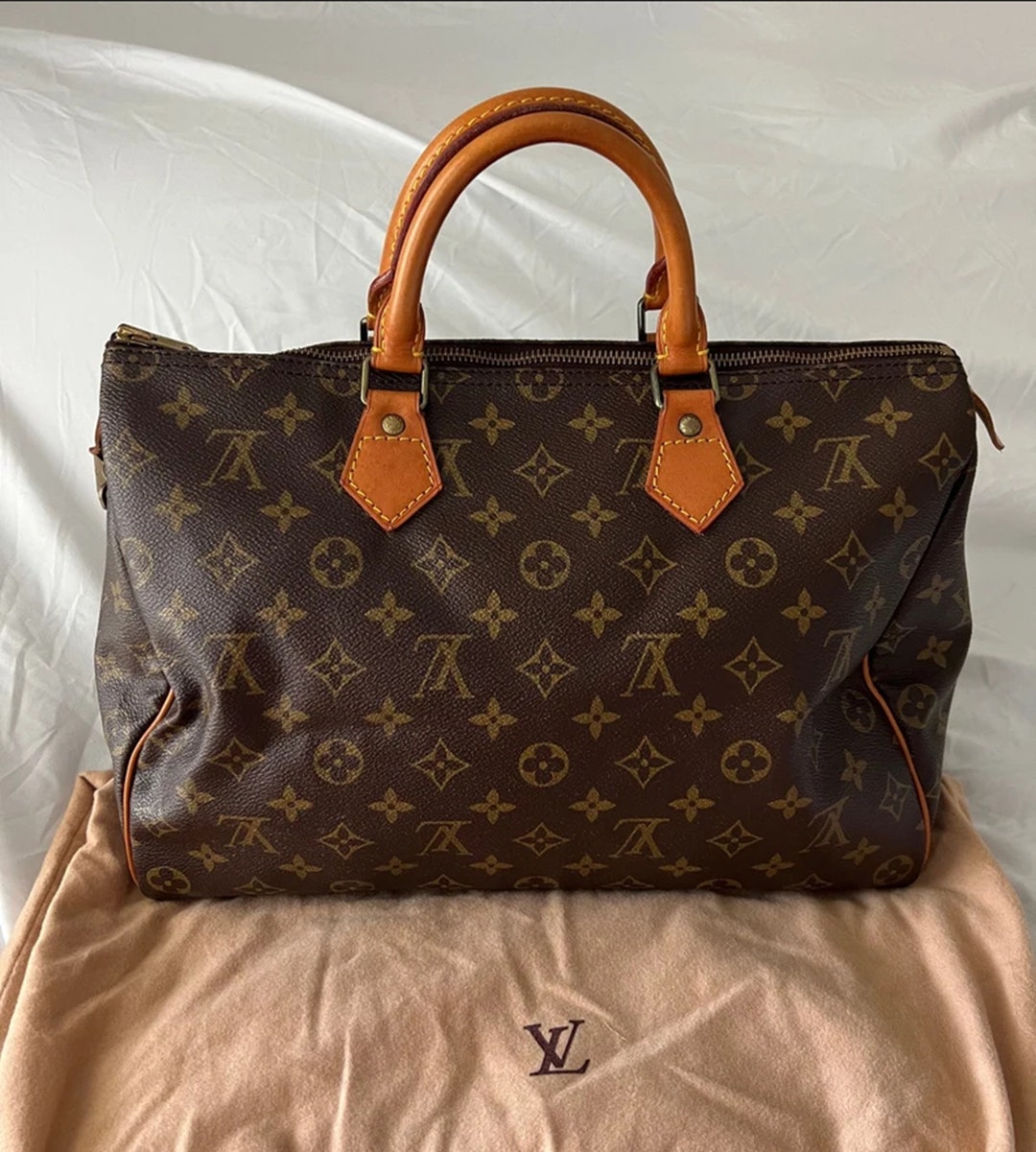 Vintage LV Speedy 35 Monogram Made in France 1980s Etsy