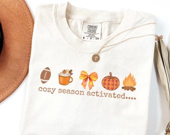 Comfort Colors Fall Shirt, Fall Shirt for Women, Cozy Season Tee,  Womens Fall Shirt, Autumn Vibes Shirt, Fall Football Shirt, Fall Gift