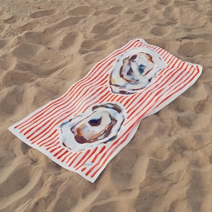 Toalha de praia Oyster, toalha de praia mediterrânea europeia de verão, toalha de piscina estética costeira, toalha italiana, toalha francesa, lembrancinhas de despedida de solteira