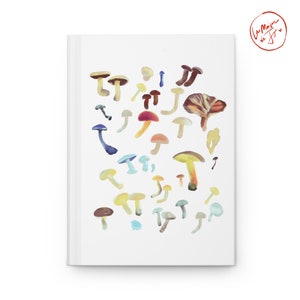Mushroom Journal, Pilz Notizbuch, Bunte Pilze, Cottagecore, Goblincore, Cute Mushrooms, fungi stationär, traumjournal, regenbogen