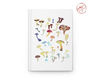 Mushroom Journal, mushroom notebook, Colorful mushrooms, Cottagecore, Goblincore, Cute Mushrooms, fungi stationary, dream journal, rainbow