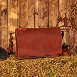 Waxed Canvas Messenger Bag, Mens Laptop Bag, Canvas Satchel Bag, Laptop Shoulder Bag image 9