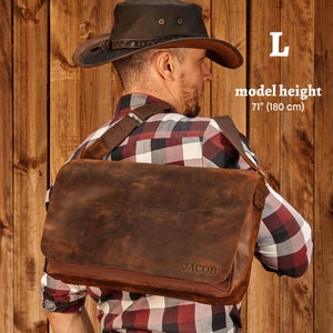 Waxed Canvas Messenger Bag, Mens Laptop Bag, Canvas Satchel Bag, Laptop Shoulder Bag image 7