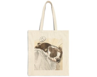 Boston Terrier Cotton Canvas Tote Bag | Toot Bag | Cute Gift | Stylish Tote Bag | Boston Terrier Moms | Boston Terrier Stuff | Dog Lovers