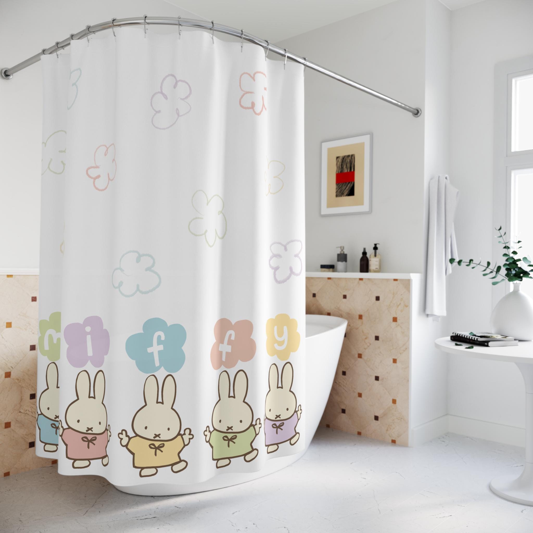Tende da doccia Miffy / Miffy / Bagno per bambini / Bagno per bambini / Divertimento in bagno / Kawaii Miffy / Tenda da doccia carina / Tenda da docci