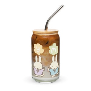 Miffy Inspired Can-shaped glass | Miffy Fan | Aesthetic Glass | Trendy Cup | Coquette Design | Cute Gift Ideas