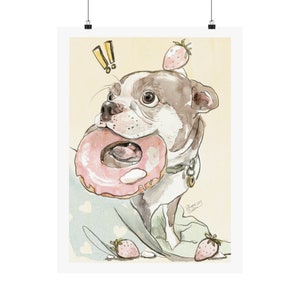 Boston Terrier Art, Boston Terrier Poster, Boston Terrier Lovers, Gift for Boston Moms, Busted, Cute Puppy Illustration, Bedroom Wall Art