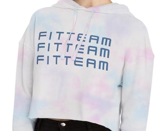 FitTeam Women's Crop Hoodie, Yoga Crop Sweatshirt, Cute Cropped Hoodie, Workout Hoodie, Athleisure Hooded Top