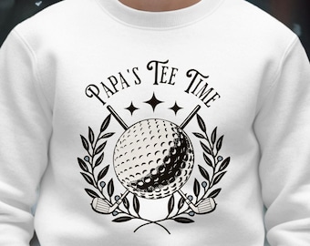 Papa's Tee Time T-Shirt, Gildan Sweatshirt, Golfing Lover Shirt, Golfing Papa Gift, Tee Gift, Golfer Dad Tee, Golfer Tee, Golfer Gift
