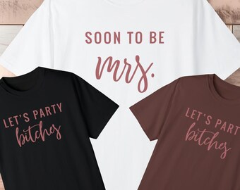 Funny Bachelorette Party Shirts, Bride & Bride Squad Tees