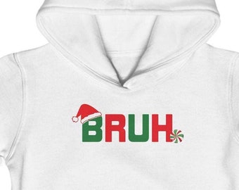 Bruh Hoodie Youth Sizes, Kids Hooded Sweatshirt, Children&#39;s Pullover, Funny Teen Jumper, Gift for Youth, Cool Hip Hop Apparel