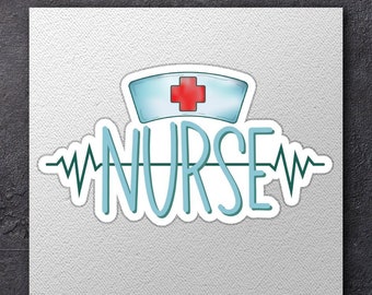 Nurse Heartbeat Vinyl Sticker, Medical Decal, Nurse Gift