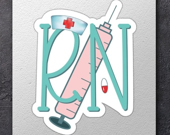 Vinylsticker verpleegkundige leven, sticker RN Medical, laptopsticker, waardering verpleegkundige, autosticker, sticker waterfles, student verpleegkunde cadeau cadeau