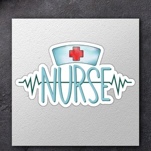 Nurse Heartbeat Vinyl Sticker, Medical Profession Decal, Laptop and Water Bottle Accessory, Nurse Appreciation Gift Gift