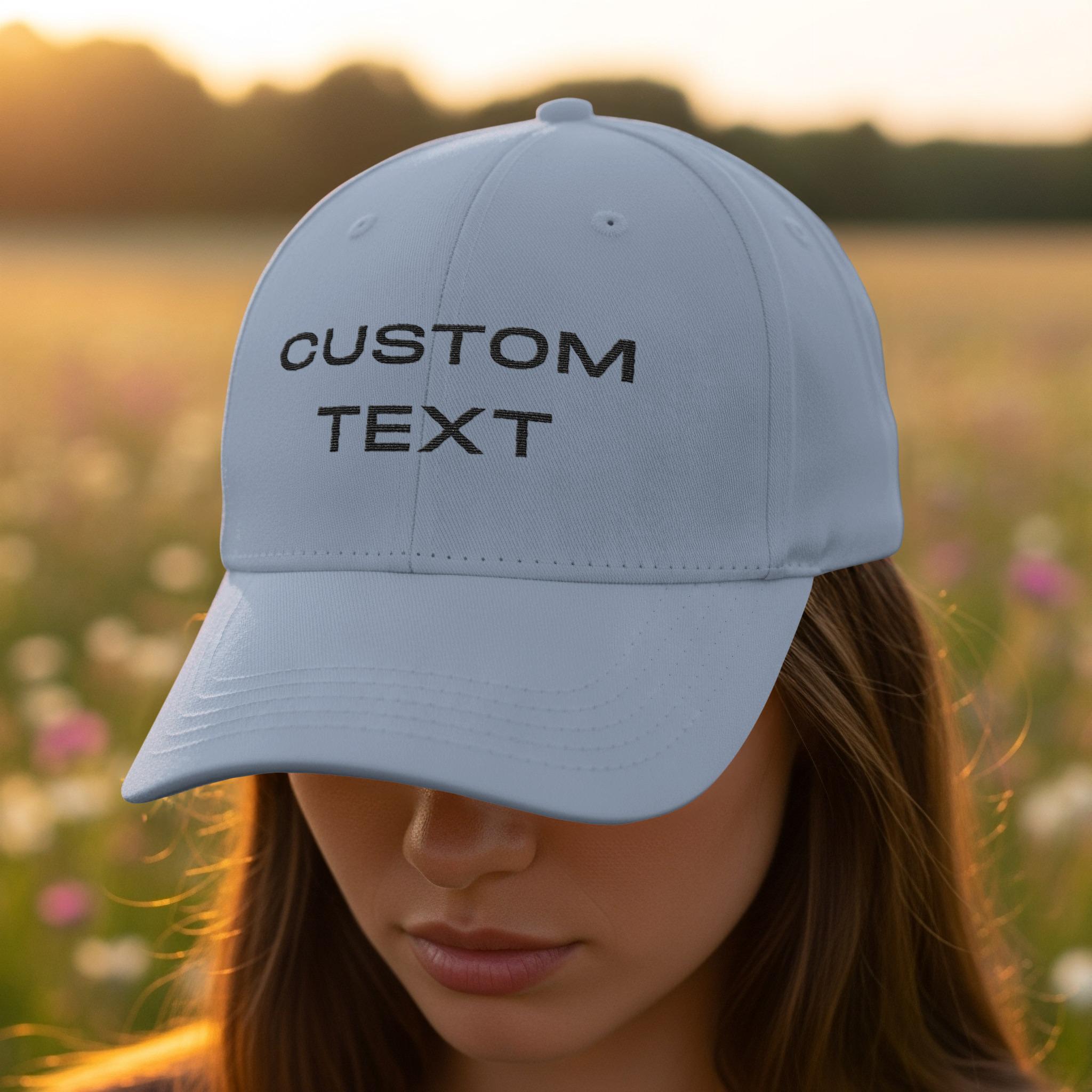 AMERI MESSAGE PRINT TEEとEMBROIDERY CAP Personalized Embroidered Dad Hat, Custom Dad Hat