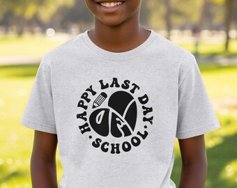 Happy Last Day of School T-Shirt, Groovy End of Year Tee, Teacher Summer Vacation Shirt, Student Celebration Gift