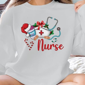 Nurse Christmas Shirt Nurse Holiday Tee Nurse Gift Idea Nurse Apparel T-Shirt and Sweatshirt Christmas Medical T-shirt RN Holiday Gift