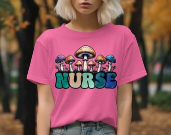 Nurse Mushroom T-Shirt, Cottagecore Style