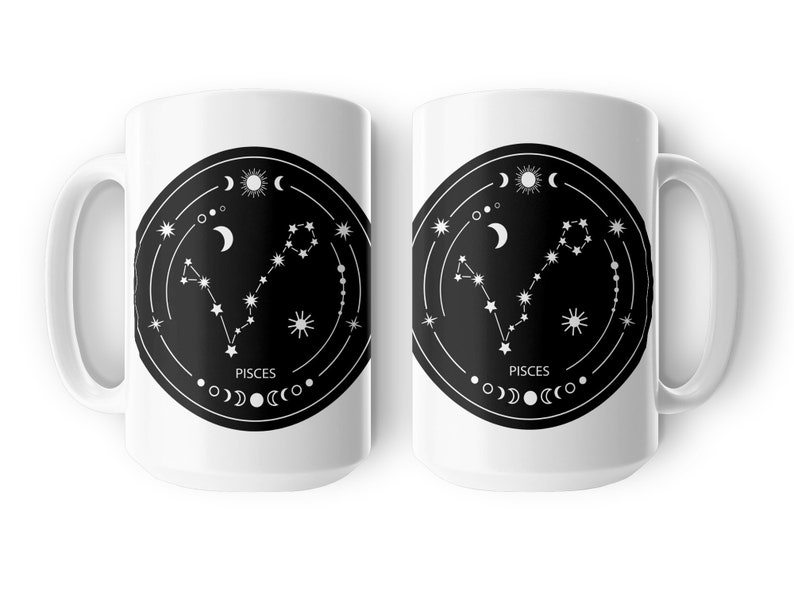 Zodiac Sign Coffee Mug Pisces Constellation Cup Astrology Lovers Gift