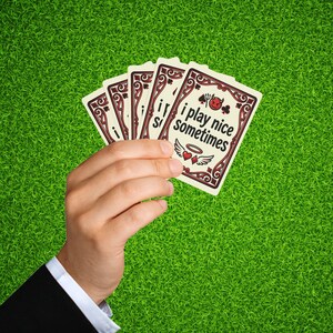 I Play Nice Sometimes Poker Playing Cards | Devil Angel Design
