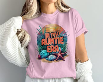 Auntie T-Shirt For Women - 'Auntie' Rainbow Letter Print Casual Short Sleeve Tee - View #8