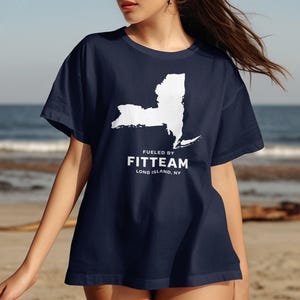 Fueled by FITTEAM Long Island T-Shirt,Sweatshirt, New York State Pride, NY Map Silhouette, Long Island NY Design, Long Island Love