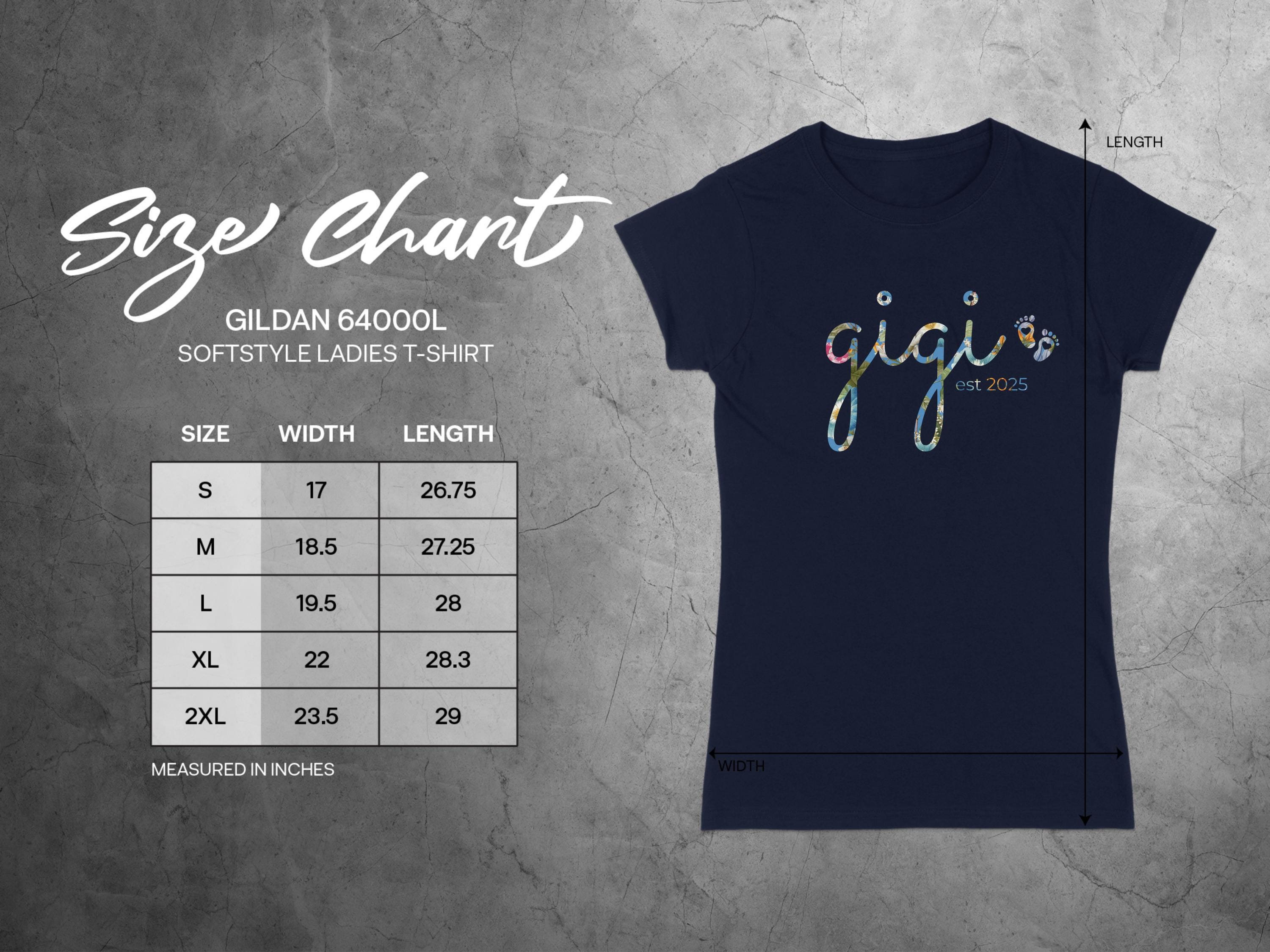 Gigi Shirt For Women - Est 2025 Printed T-Shirt For Grandma & Nana - Casual Holiday Short Sleeve Tee