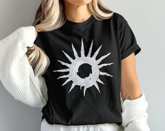 Grunge Sun T-Shirt, Minimalist Celestial Tee, Gildan Sweatshirt