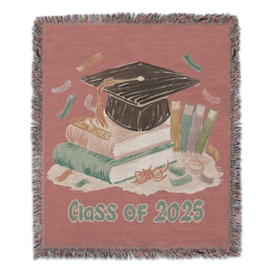 Class of 2025 Graduation Gift, High School Senior Blanket, College Graduate Blanket, Woven Throw, Perfect for Graduation Party, Tapestry