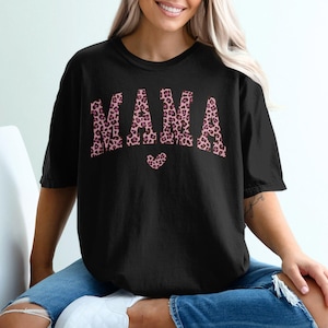 Mama Leopard Print T-Shirt, Sweatshirt, Mothers Day Gift, Leopard Mama Tee, Cute Heart, Mom Gift, Animal Print, Trendy Mom Shirt